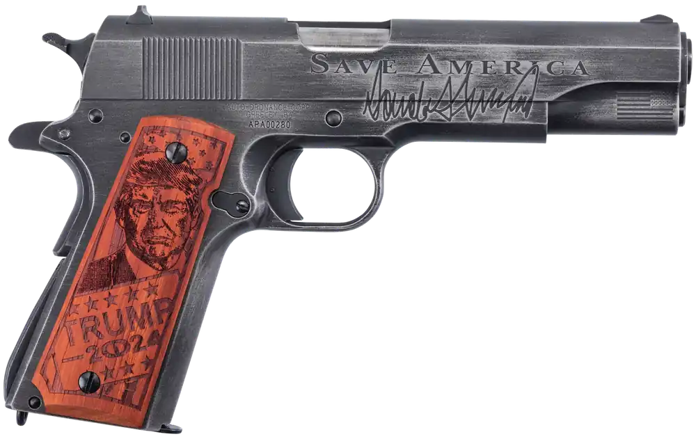 Auto-Ordnance 1911 Trump Save America 45 ACP 5" Pistol Distressed Armor Black Cerakote
