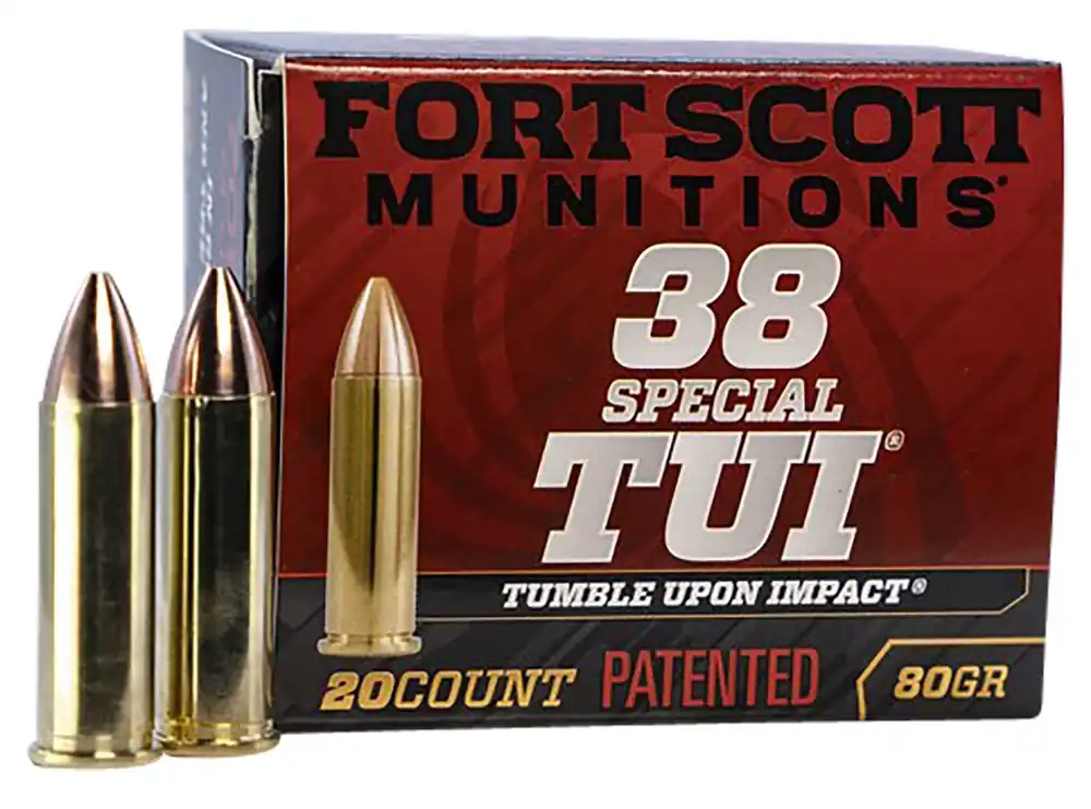 Fort Scott Munitions Tumble Upon Impact (TUI) .38 Special 80 Gr. Solid Copper Spun (SCS) 20/Box