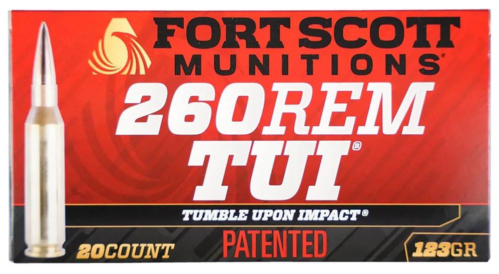 Fort Scott Munitions Tumble Upon Impact (TUI) 260 Rem 123 gr Solid Copper Spun (SCS) 20 Per Box