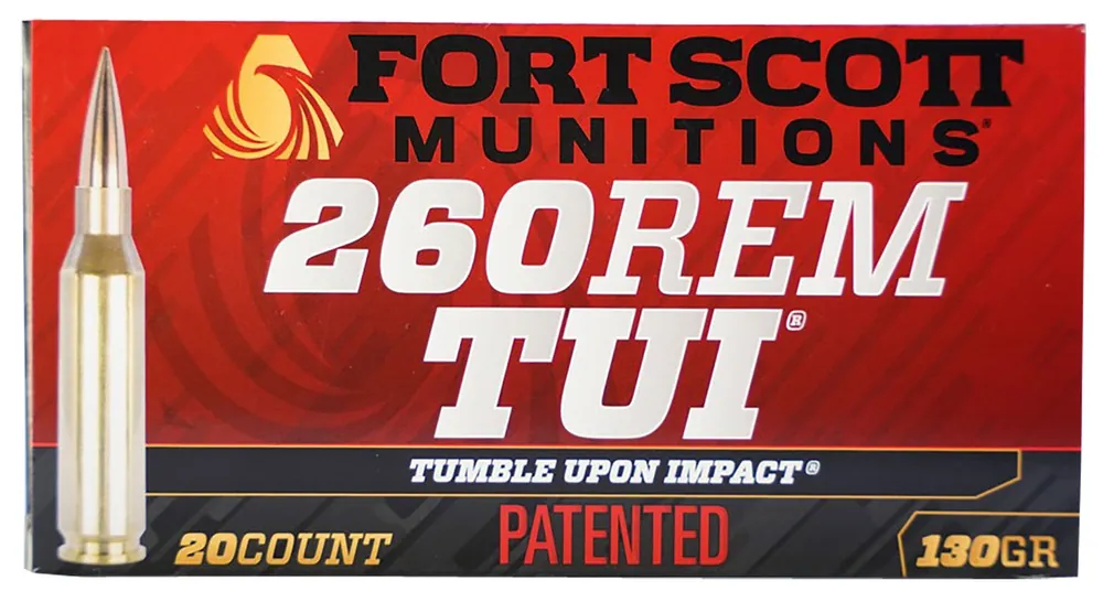 Fort Scott Munitions Tumble Upon Impact (TUI) 260 Rem130 gr Solid Copper Spun (SCS) 20 Per Box
