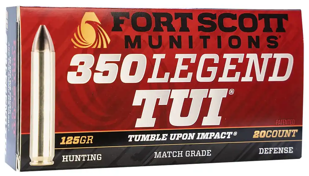 Fort Scott Munitions Tumble Upon Impact (TUI) .350 Legend 125 gr Solid Copper Spun (SCS) 20 Per Box