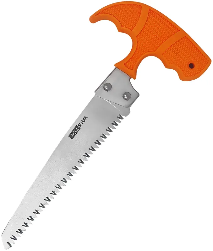 AccuSharp Bone Saw Fixed Saw 6" Stainless Steel Blade/ Blaze Orange T-Shaped Handle