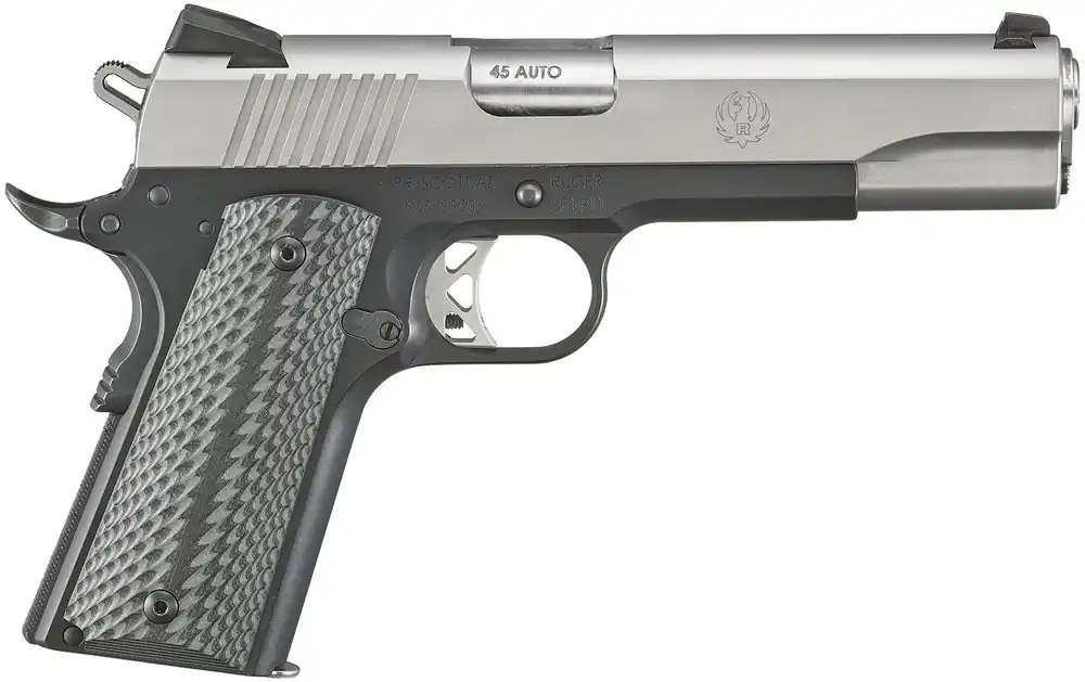 Ruger SR1911 45ACP 8+1 5" Stainless/Black G10 Grips 6792