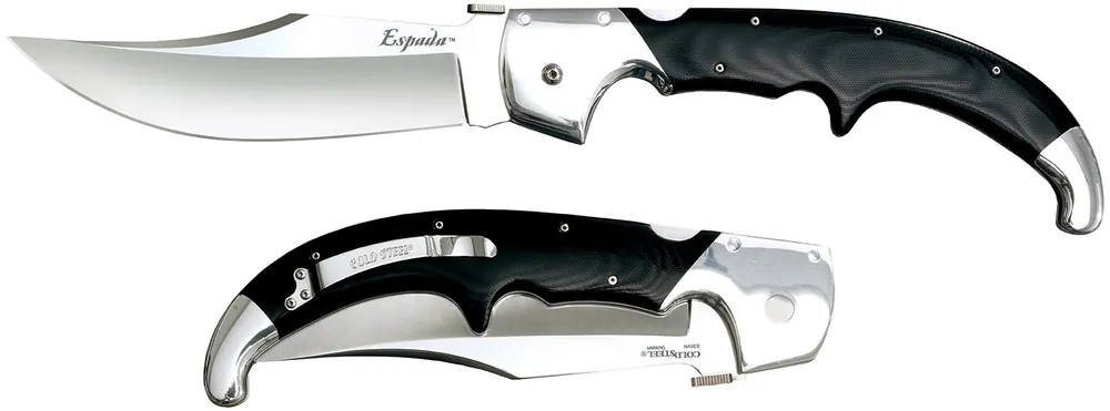 Cold Steel Espada XL 7.50" Folding Clip Point Plain S35VN SS Blade 9.25" Black w/Polished Bolsters G10 Handle