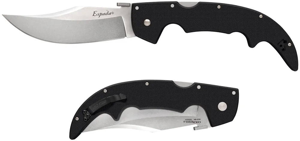 Cold Steel Espada Large 5.50" Folding Clip Point Plain S35VN SS Blade/6.75" Black w/Polished Bolsters G10 Handle