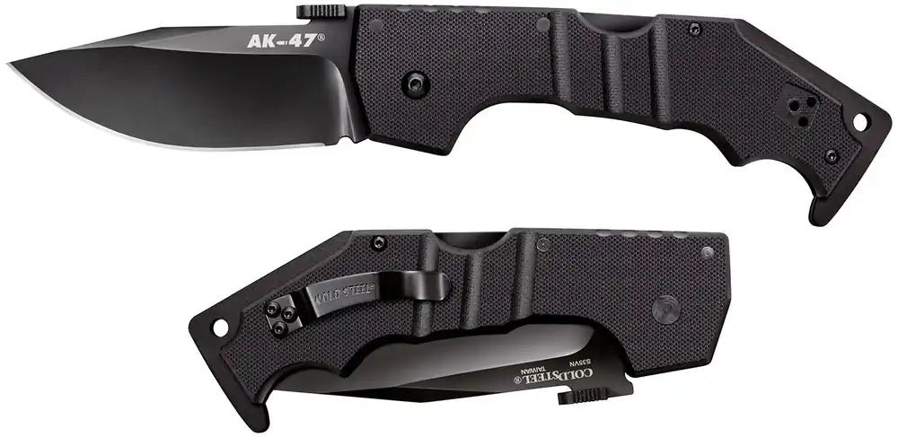Cold Steel AK 3.50" Folding Clip Point Plain Black Matte S35VN SS Blade 5.50" Black G10 Handle Includes Belt Clip