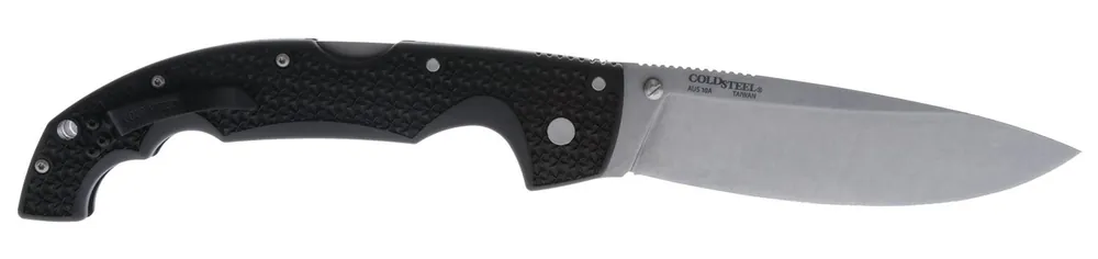 Cold Steel Voyager XL 5.50" Folding Drop Point Plain Stonewashed AUS-10A SS Blade 6.75" Black Textured Griv-Ex Handle
