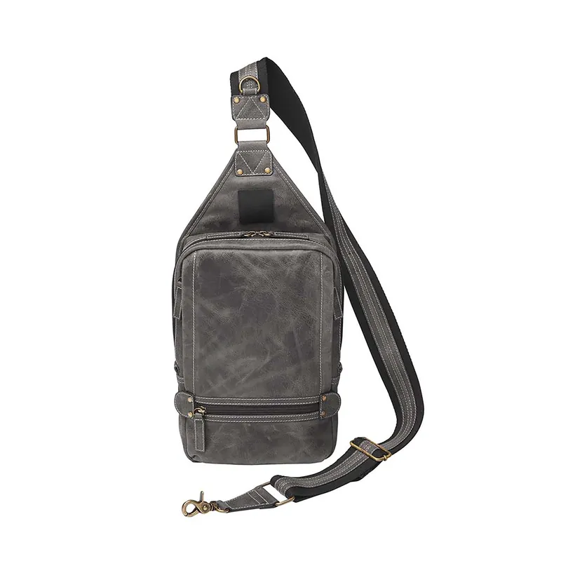 Gun Toten Mamas/kingport Sling Backpack Leather Gray Includes Standard Holster