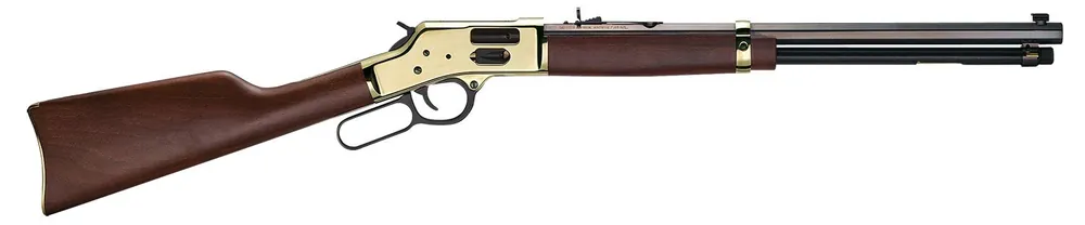 Henry Side Gate 44 Mag/44 Special Rifle 10+1 20" Blued Octagon Barrel, Polished Brass Rec, American Walnut Stock H006GL