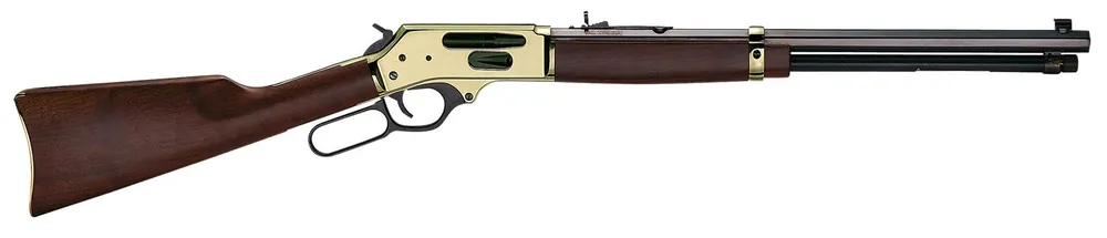 Henry Side Gate 45-70 Gov Rifle 4+1 22" Blued Octagon Barrel, Polished Brass Hardened Rec, American Walnut Stock H010BG