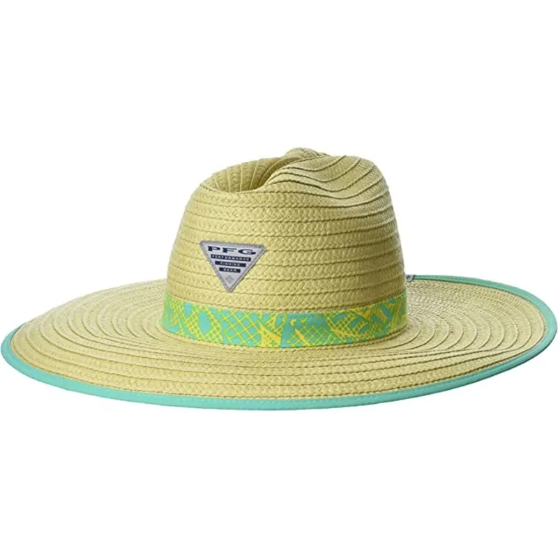 Columbia PFG Baha Electric Turquoise/Tuna Straw Hat