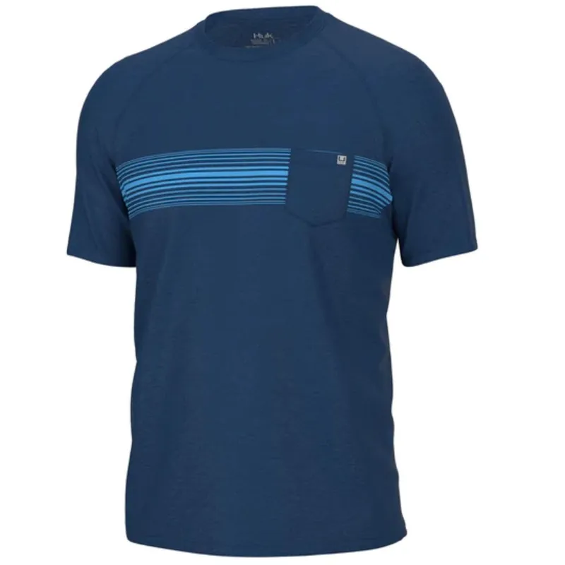 Huk Men‘s Waypoint Baraboo Strip S/S Crew T-Shirt - Set Sail