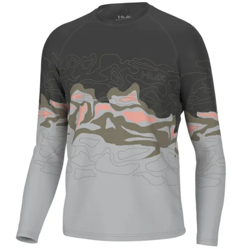 Huk Men‘s Topo Marsh Pursuit L/S Fishing Shirt - Harbor Mist