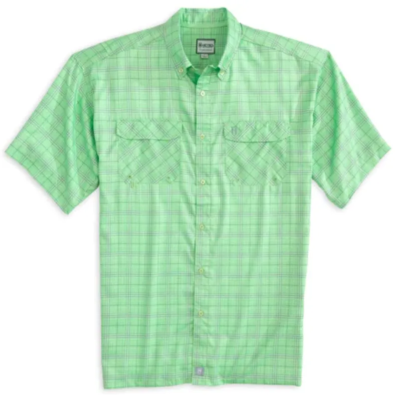 Heyboo Men’s Beaufort Plaid S/S Button-Down Shirt - Patina/Grey