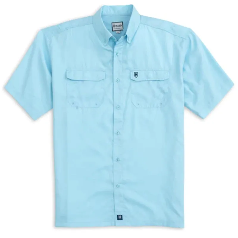 Heyboo Men’s Beaufort Plaid S/S Button-Down Shirt - Azure Blue