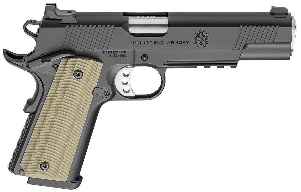 Springfield Operator 9mm 9+1 5" SS Barrel Steel Slide/Frame Tritium Front Sight Ambi Safety Pic Rail G10 Grips Black PO9229