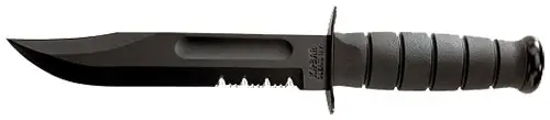 Ka-Bar Fighting/Utility 7" Fixed Clip Point Part Serrated Black 1095 Cro-Van Blade Black Kraton G Handle Includes Sheath