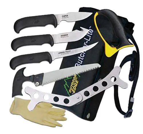 Outdoor Edge BL1 ButcherLite 4.30"/4.50"/5.9"/6" Folding Plain Saw 420J2 Stainless Steel Blade FRN Black Handle