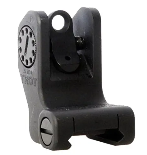 Troy Ind Rear Fixed BattleSight Round Black Hardcoat Anodized AR-15/AR-10