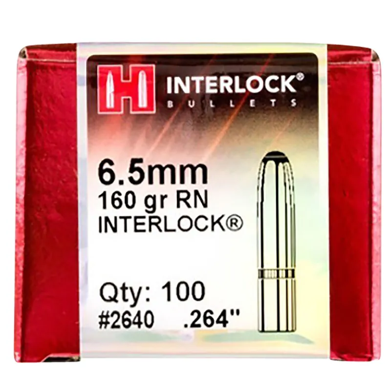 Hornady InterLock 6.5mm 160 gr Round Nose 100 Rounds 2640