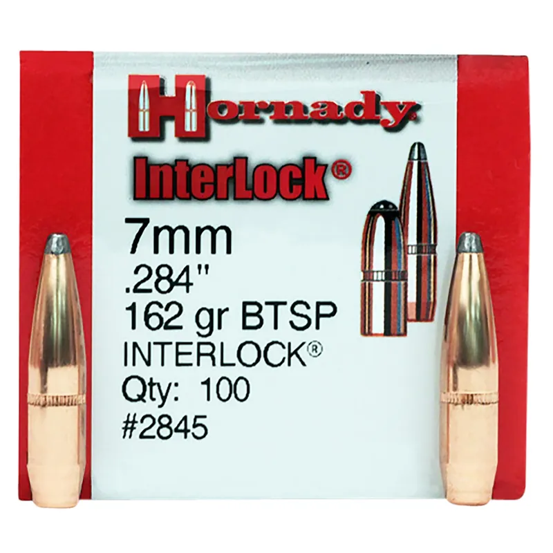 Hornady InterLock 7mm 162 gr Boat Tail Spire Point 100/Box 2845