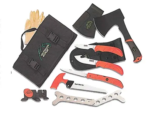 Outdoor Edge Outfitter Hunting Set Multiple Stainless Steel Blade FRN Orange Handle