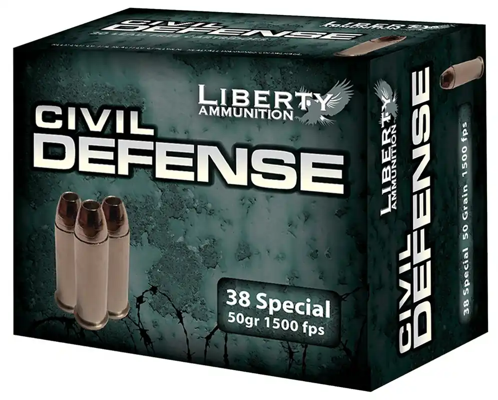 Liberty Ammunition Civil Defense 38 Special 50 Gr. Lead Free Fragmenting Hollow Point 20/Box