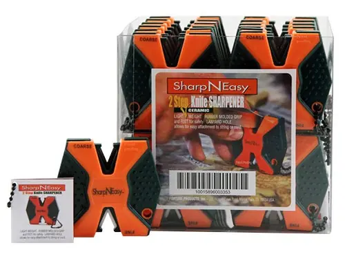 AccuSharp SharpNEasy 2-Step Sharpener Hand Held Fine/Coarse Ceramic Stone Sharpener Black/Orange Plastic 24