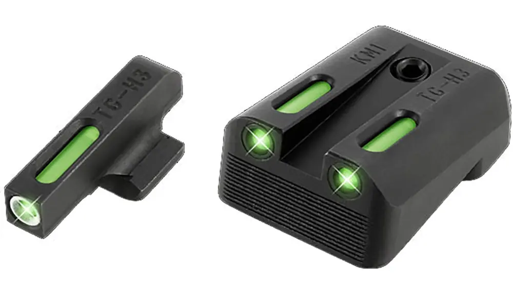 TruGlo TFX Black Green Tritium & Fiber Optic White Outline Front Sight Green Tritium & Fiber Optic Rear Sight