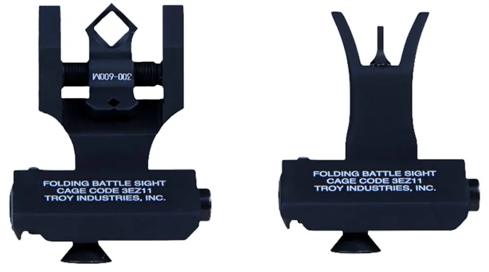 Troy Ind 45 Degree Offset BattleSight Set M4 Front & Diopter Rear Black Hardcoat Anodized