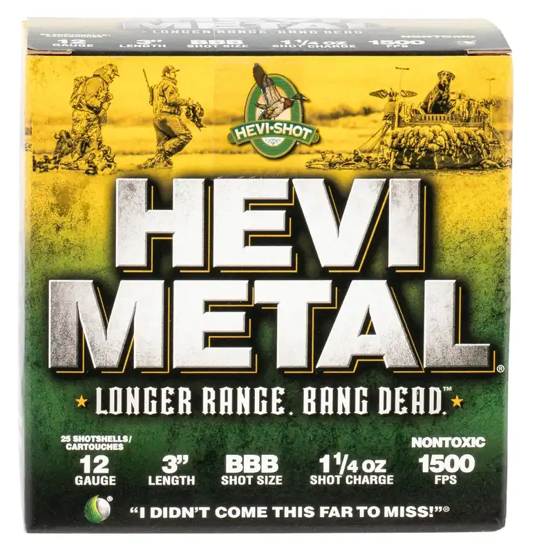 HEVI-Shot HEVI-Metal Longer Range 12 GA 3" 1-1/4 oz. BBB Shot 25/Box