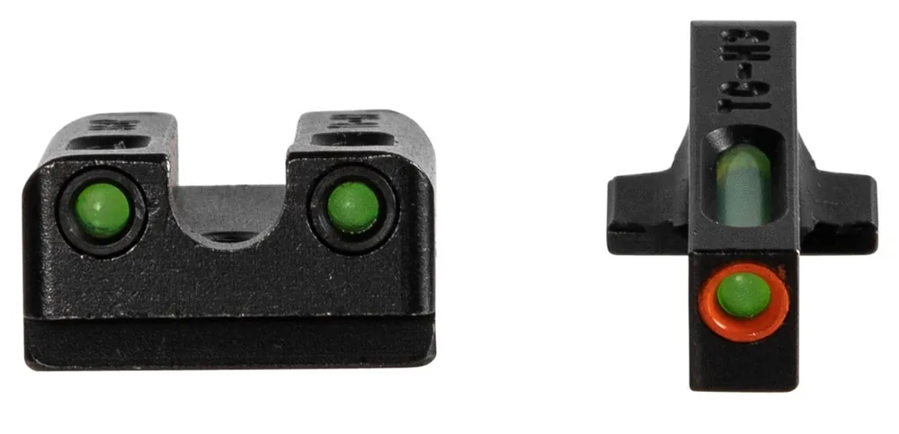 TruGlo TFX Pro Square Tritium Fiber Optic Green Orange Outline Front U-Notch Green Rear Nitride Fortress Finished Frame