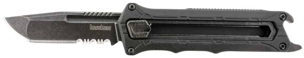 Kershaw Interstellar 2.70" OTF Tanto Part Serrated Black Oxide Blackwash SS Blade
