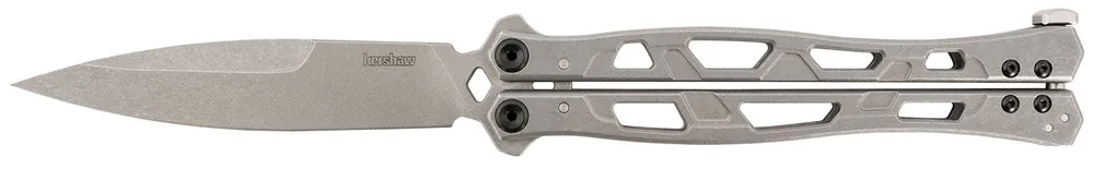 Kershaw Moonsault 4.60" Butterfly Spear Point Plain Steel Blade Stainless Steel Handle