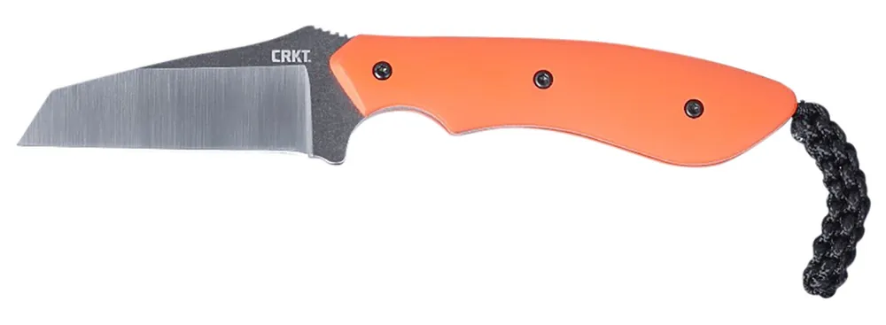 CRKT S.P.I.T. 2.29" Fixed Plain Satin Stonewashed SS Blade Orange G10 Handle Includes Sheath