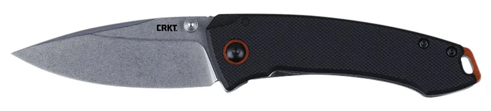 CRKT Tuna Compact 2.73" Plain Stonewashed SS Blade Black G10 SS Handle Includes Pocket Clip