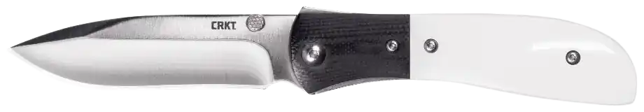 CRKT M4-02M 3.25" Plain Satin SS Blade Black White Resin Infused Fiber w/ G10 Bolster Handle Includes Pocket Clip
