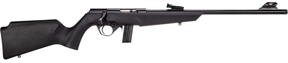 Rossi RB22L1611 RB22 Compact 22 LR 10+1, 16" Matte Black Button Rifled Free Floating Steel Barrel, Matte Black Stainless Steel Receiver, Black Monte Carlo Stock, Right Hand