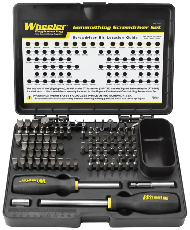 Wheeler Engineering Gunsmithing Screwdriver Set with Durable Construction and Storage Case for Gunsmithing and Maintenance 89 Piece