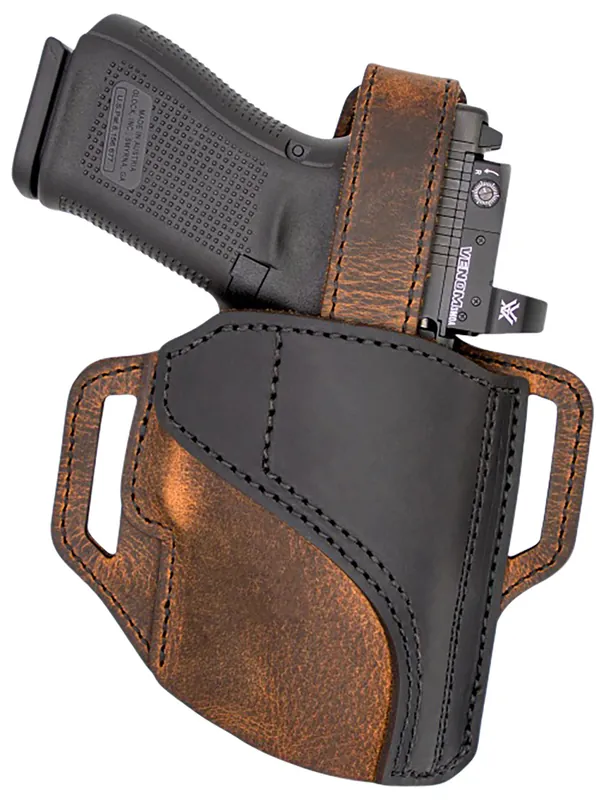Versacarry Trooper OWB Size 03 Black/Brown Leather Belt Slide RH