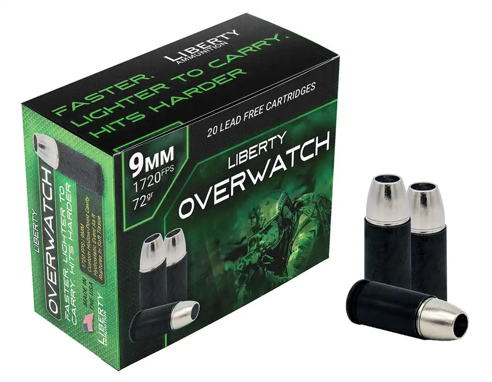 Liberty Ammunition OverWatch 9mm Luger 72 Gr. Open Cavity Design 20/Box