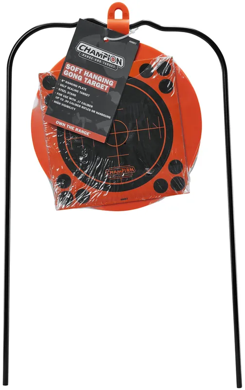 Champion Targets Gong Champion Centerfire Hanging Metal Target/ Black/Orange