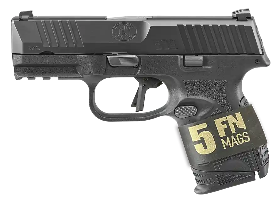 FN 509C Bundle 9mm 10+1 3.70" Black Steel Barrel/Slide Black Polymer Frame Interchangeable Backstrap Rail 66101642