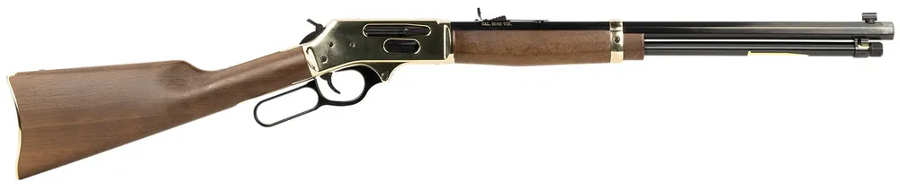 Henry Side Gate 30-30 Win 5+1 20" Blued Octagon Barrel, Polished Brass Rec, American Walnut Furniture, Adj. Sight H009BG