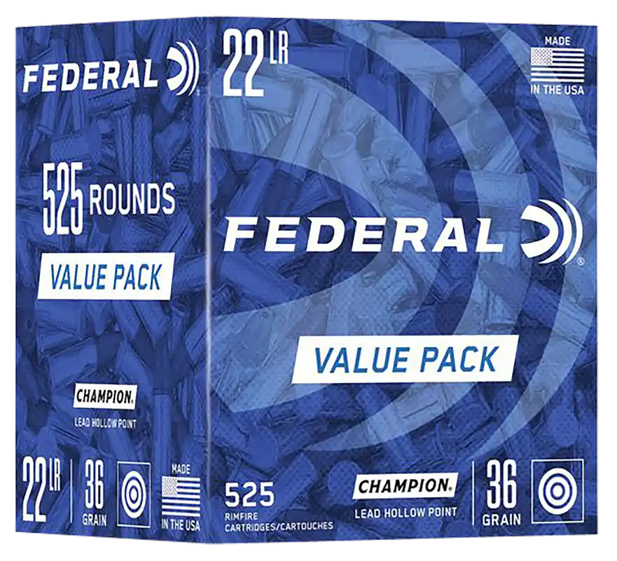Federal Champion Training Value Pack 22 LR 36 gr Lead Hollow Point 525 Per Box