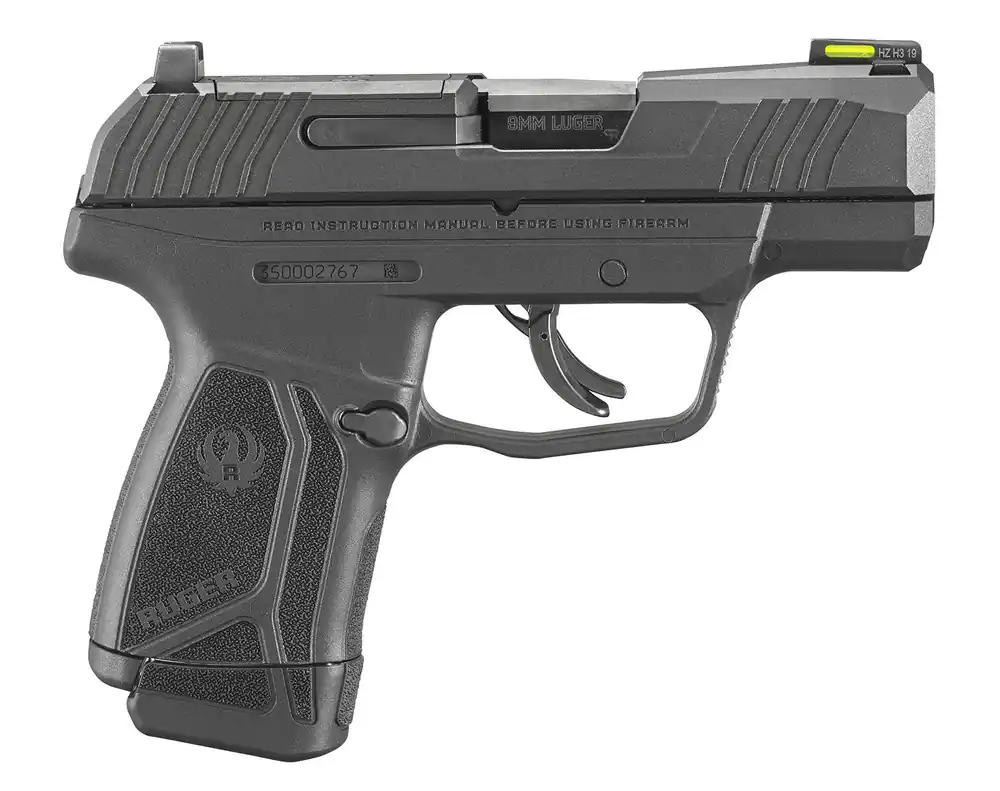 Ruger Max-9 Pistol 9mm 3.20" 10+1 Black Nylon Frame Black Nitride Slide/Barrel Optic Ready Hogue Grip 3502