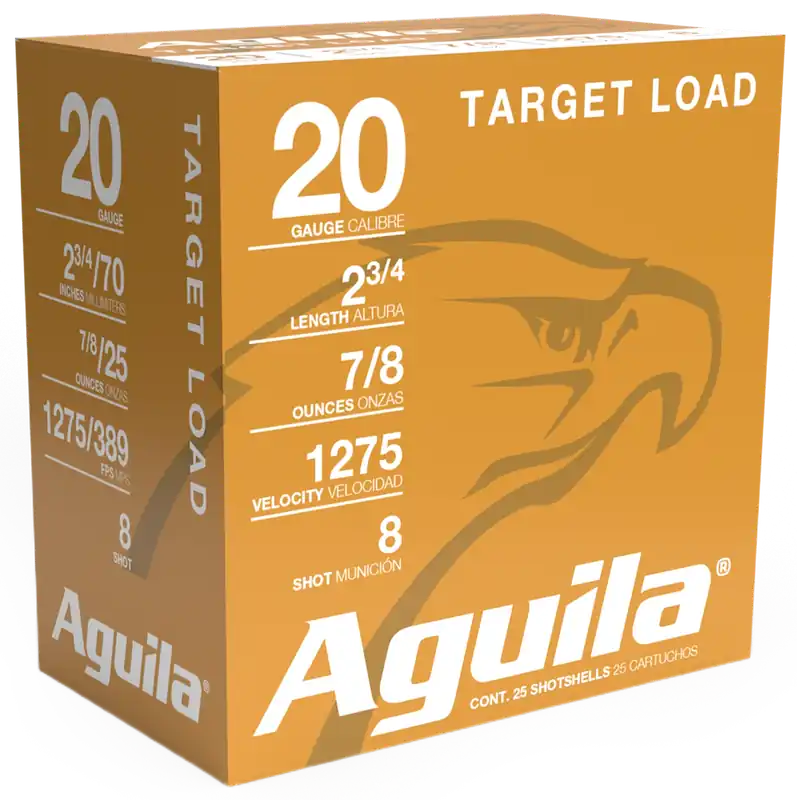 Aguila Target Load Competition 20 Ga 2.75" 7/8 oz 8 Lead Shot 25 Shells Per Box