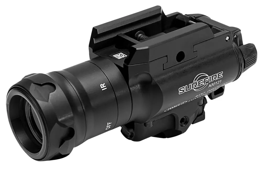 SureFire X400VH MasterFire w/Laser 350 Lumens Output White LED Light White Laser 225 Meters Beam Universal/Picatinny Rails Mount Black Anodized Black Aluminum
