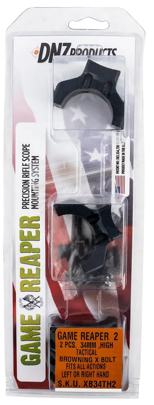DNZ Game Reaper 2 Scope Mount/Ring Combo Matte Black Browning X-Bolt 34mm Tube High Rings Aluminum Rifle