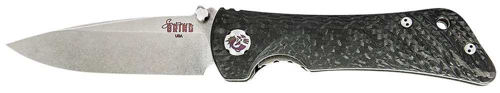 Southern Grind Spider Monkey 3.25" Folding Drop Point Plain Satin S35VN SS Blade Black Textured Carbon Fiber Handle Includes Pocket Clip